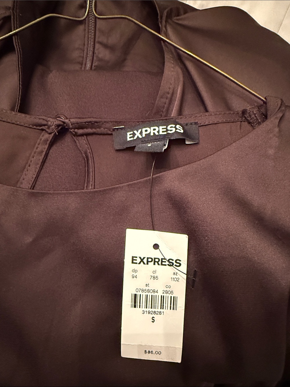 Express Chocolate Brown Midi Dress with Flutter Sleeves - Picture 8 of 8
